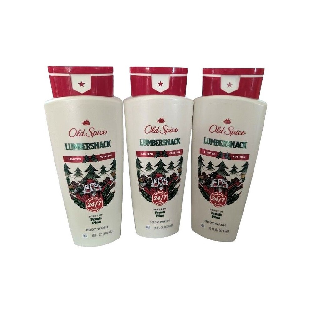3X Old Spice Lumbersnack Limited Edition Body Wash 16oz Set Of Three New